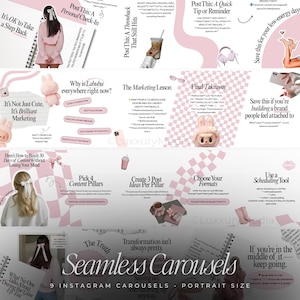 Seamless Instagram Carousel | Aesthetic Instagram Carousel | Viral Instagram Posts | Social Media Manager Carousels Posts | Canva Carousels