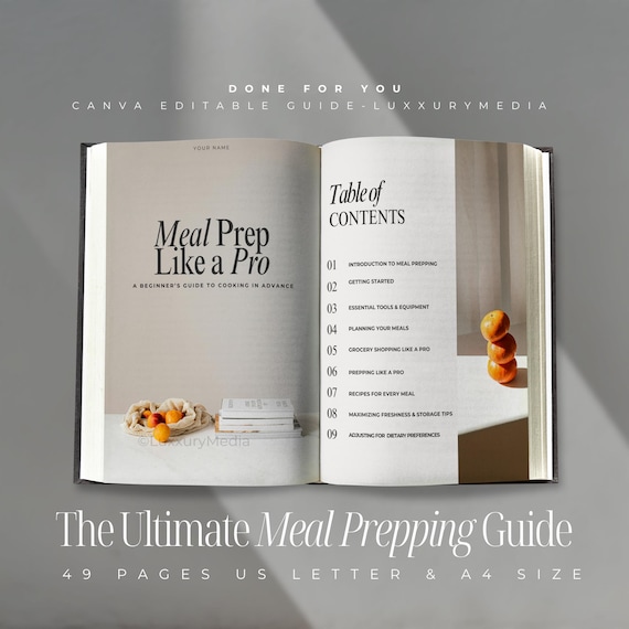 Meal Prepping Guide | Nutrition Coach Ebook Template | Meal Prep Ebook | Health Coach Templates | Nutrition Guide Template | Fitness Coach