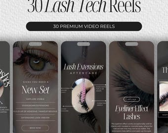 Lash Tech Instagram Video Reels, Lash Artist Reels, Lash Extensions Video Reel, Lash Tech Instagram Templates, Lash Artist Social Media Post