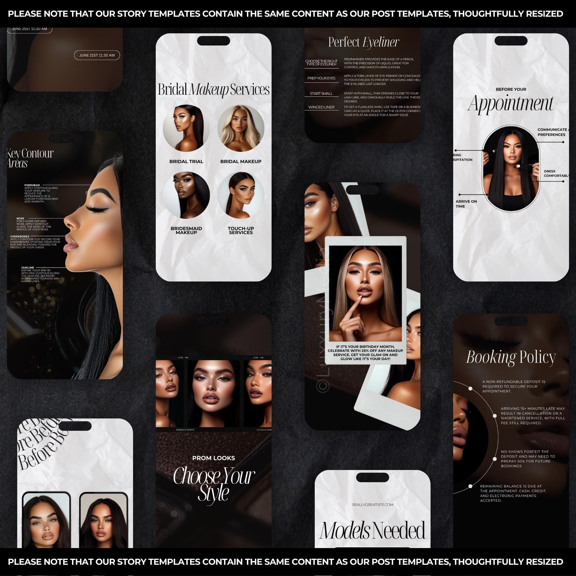 Makeup Artist Instagram Templates | MUA Social Media Templates | Makeup ...