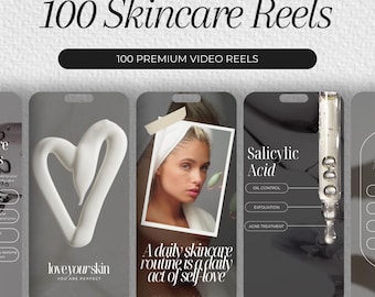 100 Skincare Reels Instagram | Esthetician Reels | Skincare Instagram Templates | Skincare Reel Video | Esthetician Reels | Skincare Post