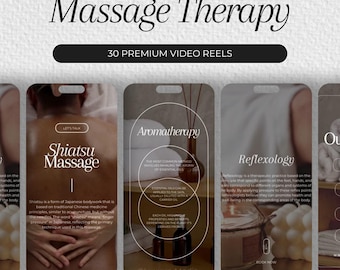 30 massagetherapie-videospoelen | Sociale media-berichten van massagetherapeut | Spa Reels Instagram | Massagesjablonen | Massagerollen Instagram