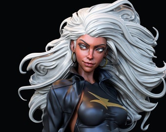Storm, X-Men, Fan Art, Unpainted, Sculpture, Garage Kit, Scale Model, Resin Model, 3D Sculpt, CA 3D Studios, 1/12, 1/6 Scale