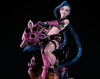 Jinx, League of Legends, Fan Art, Unpainted, Sculpture, Garage Kit, Scale Model, Resin Model, 3D Sculpt, CA 3D Studios, 1/12, 1/6 Scale