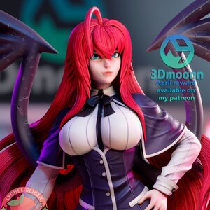 Rias Gremory, Highschool DxD, Fanart, Unpainted, Garage Kit, Scale Model, Resin Model, 3D Sculpt, 3DMoonn, 1/12, 1/6, NSFW, Pin-Up