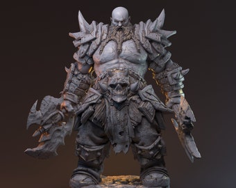 Ing Thurd, Viking, Barbarian, Berserker, DnD, Pathfinder, Fantasy Tabletop RPG, Miniature Painting, 32mm, 75mm, 100mm, Resin Miniature