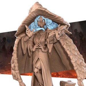 Magi, The Witch Doll, Female Wizard, Sorceress, Witch, Pin-Up, DnD, Pathfinder, Tabletop, Fantasy, 35mm Scale, Miniature, Bite The Bullet