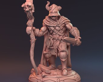 Recko, Orc Shaman, Shaman, Spellcaster, Spell Blade, Shaman, Fighter, DnD, Pathfinder, Tabletop, Fantasy, 32mm, 75mm, Miniature