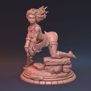 Wu-Leen, Elf Assassin, Elf Rogue, Elf Fighter, Shadow Elf, DnD, Pathfinder, Tabletop, Fantasy, 32mm, 75mm, Miniature