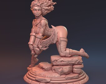 Wu-Leen, Elf Assassin, Elf Rogue, Elf Fighter, Shadow Elf, DnD, Pathfinder, Tabletop, Fantasy, 32mm, 75mm, Miniature