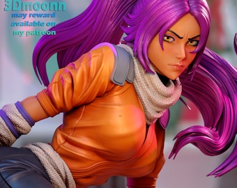 Shihouin Yoruichi, Bleach, Fanart, Unpainted, Garage Kit, Scale Model, Resin Model, 3D Sculpt, 3DMoonn, 1/12, 1/6, NSFW, Pin-Up