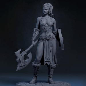 Thyra of the North - 75mm Miniature - ToyDoy - Physical Print - DnD - D&D - Pathfinder - Tabletop - Minature - Resin Miniature