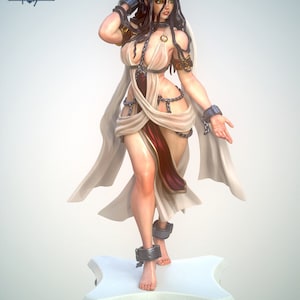 Lady Ashura, 75mm, 120mm, Fantasy, Miniature, Scale model, Pin-Up, SFW, NSFW, Tiefling, Oni Girl, Diorama
