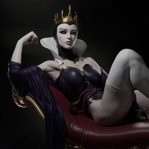 Evil Queen, Snow White, Fan Art, Unpainted, Garage Kit, Scale Model, Resin Model, 3D Sculpt, CA 3D Studios, 1/12, 1/9, 1/6, NSFW, Pin-Up