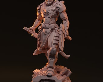 Heim, Cerberus Project, Hunter, Gunslinger, Rogue, Assassin, DnD, Pathfinder, Starfinder, Sci-Fi, Tabletop, 32mm, Miniature, Motorbike