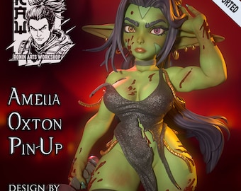 Duchess Amelia Oxton, 75mm, Fantasy, Miniature, Scale model, Pin-Up, SFW, NSFW, Goblin Waifu, Goblin Fighter, Ronin Arts, RAW