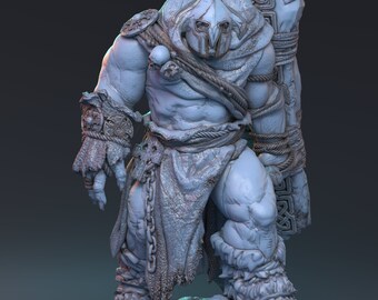Grabbad, Troll, Tank, Fighter, Minor Monster, Monster, Berserker, Warrior, DnD, Pathfinder, Tabletop, Fantasy, 32mm, 75mm, Miniature