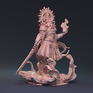 Alaine Waltosmirt, Sword Saint, Battle Mage, War Mage, Bladesinger, Pin-Up, DnD, Pathfinder, Tabletop, Fantasy, 32mm, 75mm, Miniature