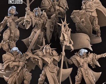 Battle Sisters Pt2, Battle Sisters, Fighter, Paladin, Saint, Modular, DnD, Pathfinder, Tabletop, Fantasy, 35mm, Miniature, Fantasy Tabletop
