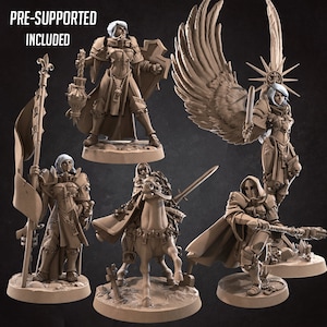 Battle Sisters Pt1, Battle Sisters, Fighter, Paladin, Saint, Modular, DnD, Pathfinder, Tabletop, Fantasy, 35mm, Miniature, Fantasy Tabletop