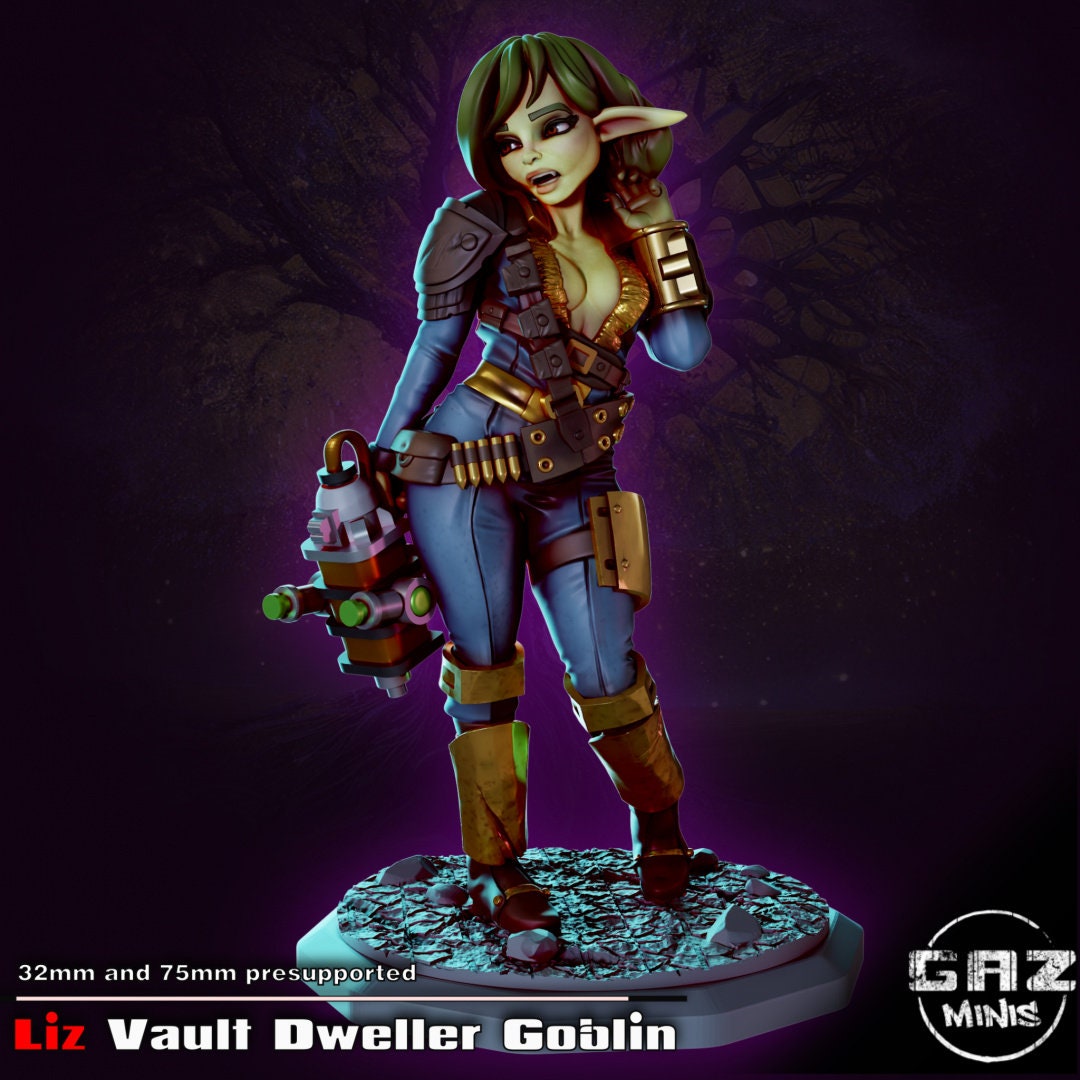 Liz, Vault Dweller, Female Goblin, Female Gunner, Healer Pin-up