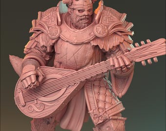 Garadot, Bard, Fighter, Warrior, DnD, Pathfinder, Miniature, Tabletop, Fantasy, 32mm, 75mm, Hard Witch Games