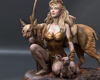 Artemis, Greek Mythology, Fan Art, Unpainted, Garage Kit, Scale Model, Resin Model, 3D Sculpt, CA 3D Studios, 1/12 1/9, 1/6 Scale