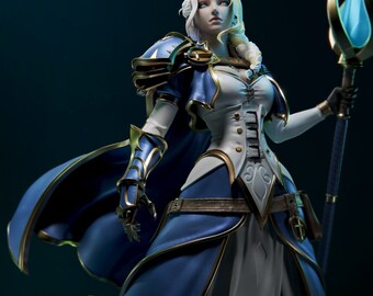 Jaina Proudmoore, WoW, Fan Art, Unpainted, Sculpture, Garage Kit, Scale Model, Resin Model, 3D Sculpt, CA 3D Studios, 1/12, 1/9, 1/6 Scale