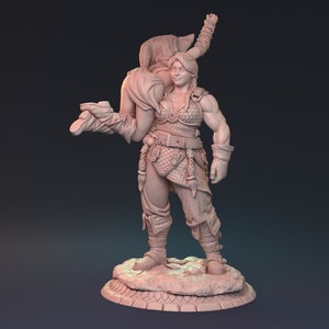 Bianka, Barkeep, Bartender, Bouncer, Norn, NPC, Pin-Up, DnD, Pathfinder, Tabletop, Fantasy, 32mm, 75mm, Miniature