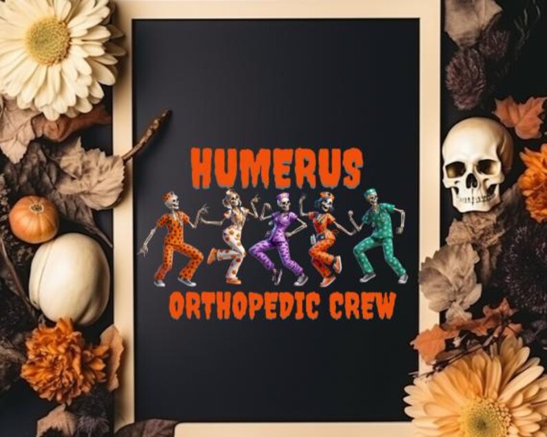 Halloween Orthopaedic 3D Skeleton Crew 300 DPI PNG, lustiges Geschenk für medizinisches Personal, Krankenschwester Herbst Doktor Krankenschwester Ortho Digital Download png Bild 6