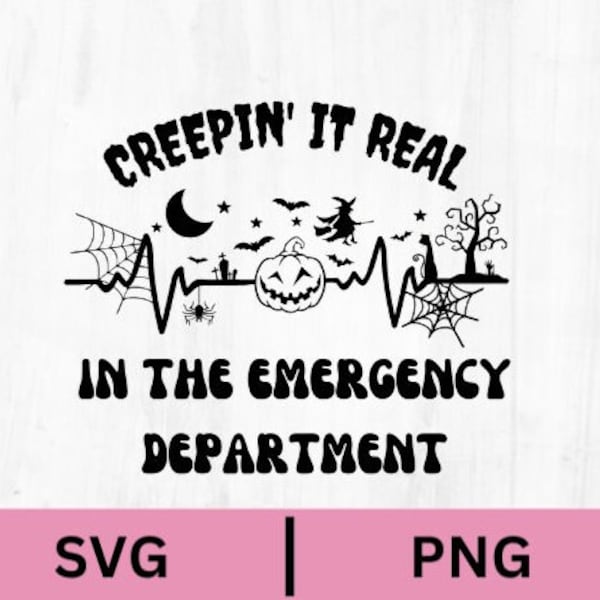 Halloween Emergency Room SVG Png, Creepy Halloween Emergency Department, Funny Halloween, ER Registered nurse, trauma nurse, gift, ER doctor