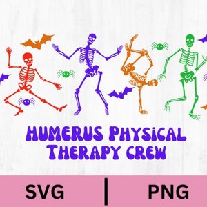 Halloween Physical Therapy Png SVG, funny, skeletons, PT crew, rehabilitation, exercise, PT assistant, rehab department, holiday craft