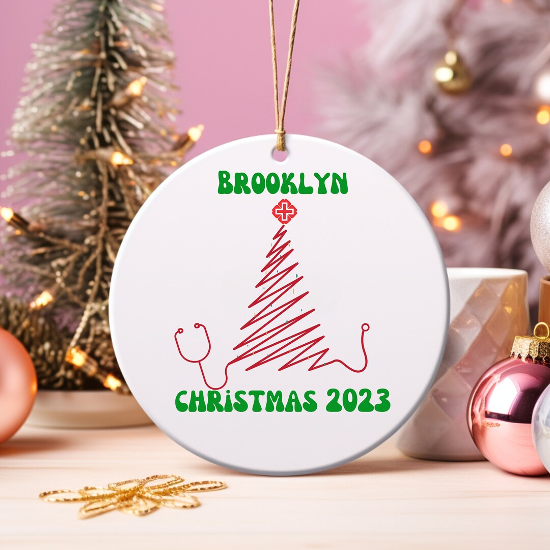 Personalized Christmas Nurse Ornament Ceramic Nurse Christmas - Etsy
