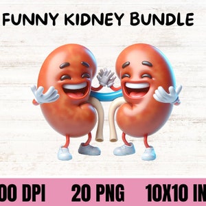 Kidney PNG Bundle, Dialysis nurse bundle clipart funny nephrology digital download dialysis patient png cute kidney transplant tech clipart