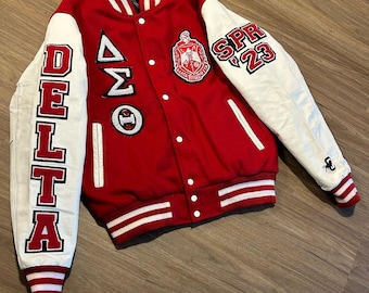 Fraternity Letterman Jacket Customized Chapter Name Crest Sorority Jackets Personalized Greek Letters Embroidery