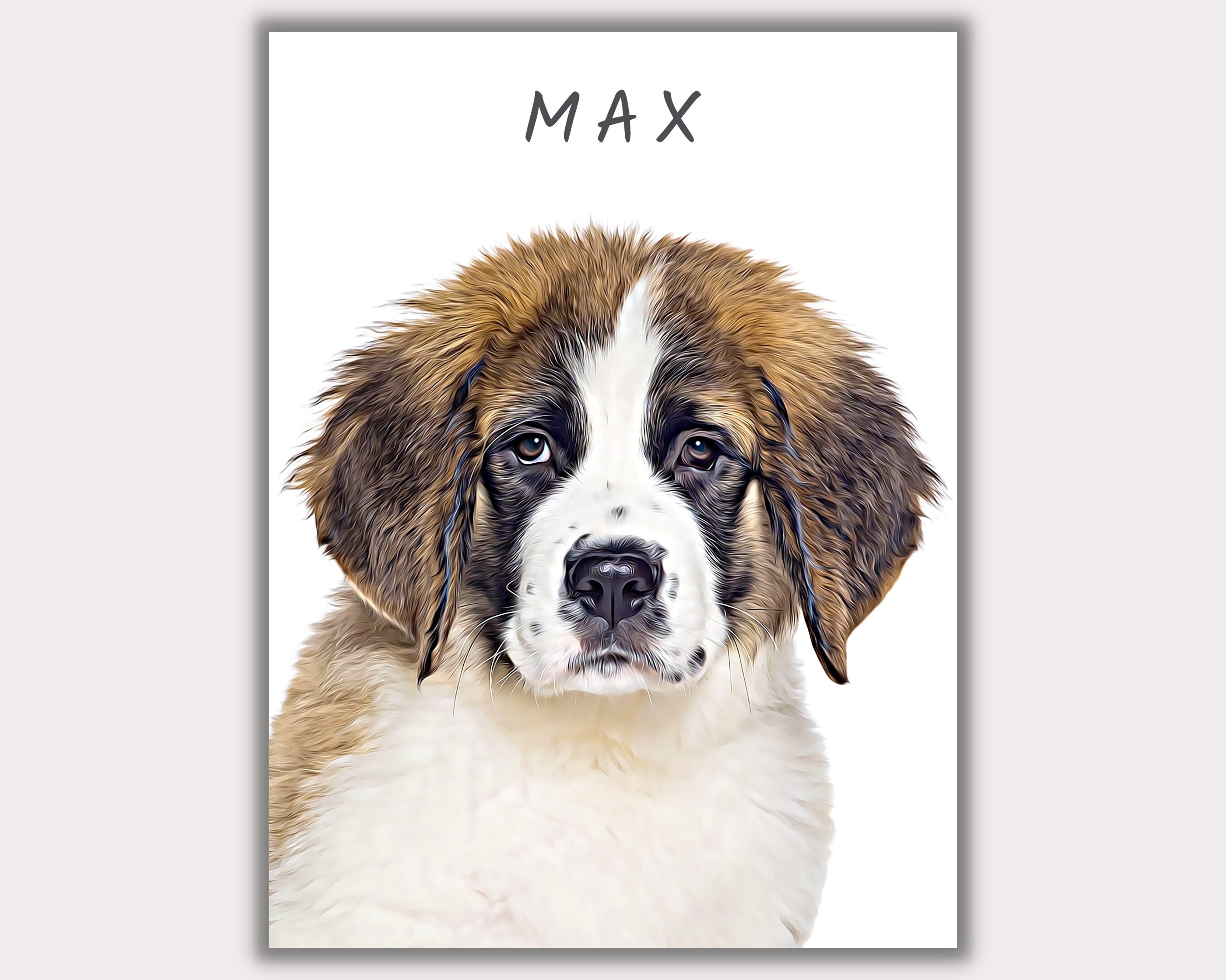 Personalized Dog Portrait, Custom Pet Portrait Wall Art, Custom Dog