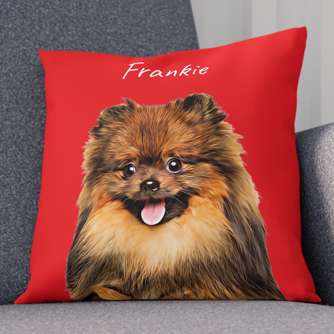 Custom Pet Pillow From Photo, Personalized Dog Memorial Pillow, Gift