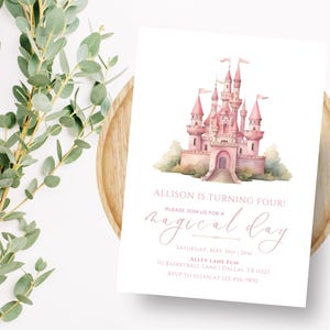 Princess Birthday Invitation, Magical Day Princess Castle Birthday Party Invite, Printable Invitation, Editable Invitation Template, Canva