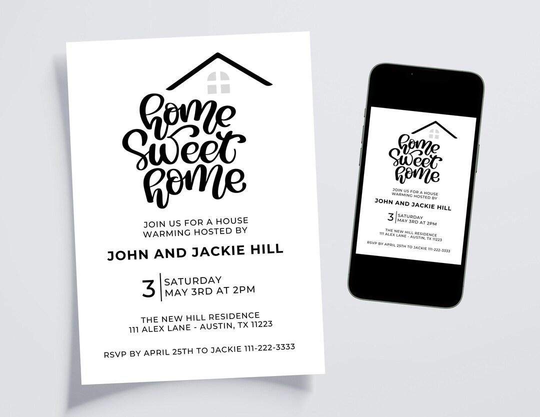 Editable House Warming Invitation, House Warming Invite, Modern Digital ...