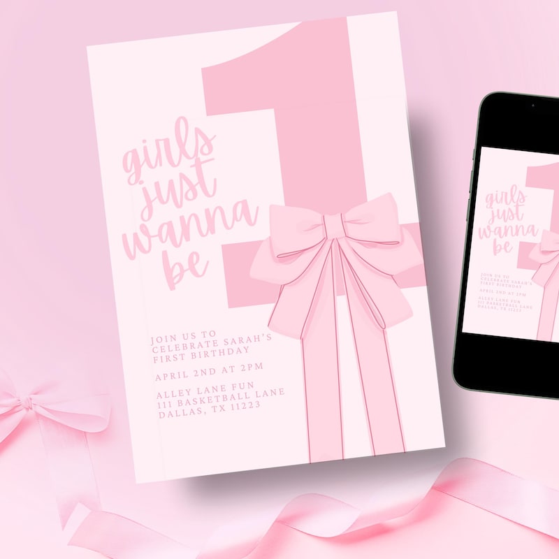 Girls just wanna be one invitations etsy