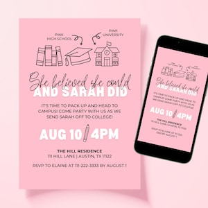 College Send Off Party Invitation Trunk Party Invitation, College or University Going Away Party Invite College Send Off Digital Invitation