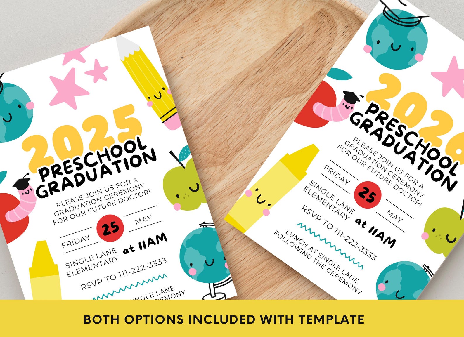 Editable Preschool Graduation Invitation | Class of 2025 | Class of