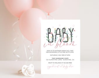 Floral Baby Shower Invitation: Wildflower Brunch, Editable in Canva (Digital Invite)