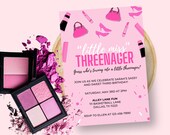 Little Miss Threenager Makeup Birthday Invitation | Third Girl Birthday | 3rd Makeup Birthday | 5x7 Digital Download | Canva Template