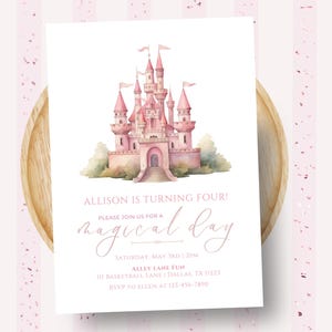 Editable Princess Birthday Invitation, Magical Day Princess Castle Birthday Party Invite, Printable Instant Download, Canva Template, 5x7