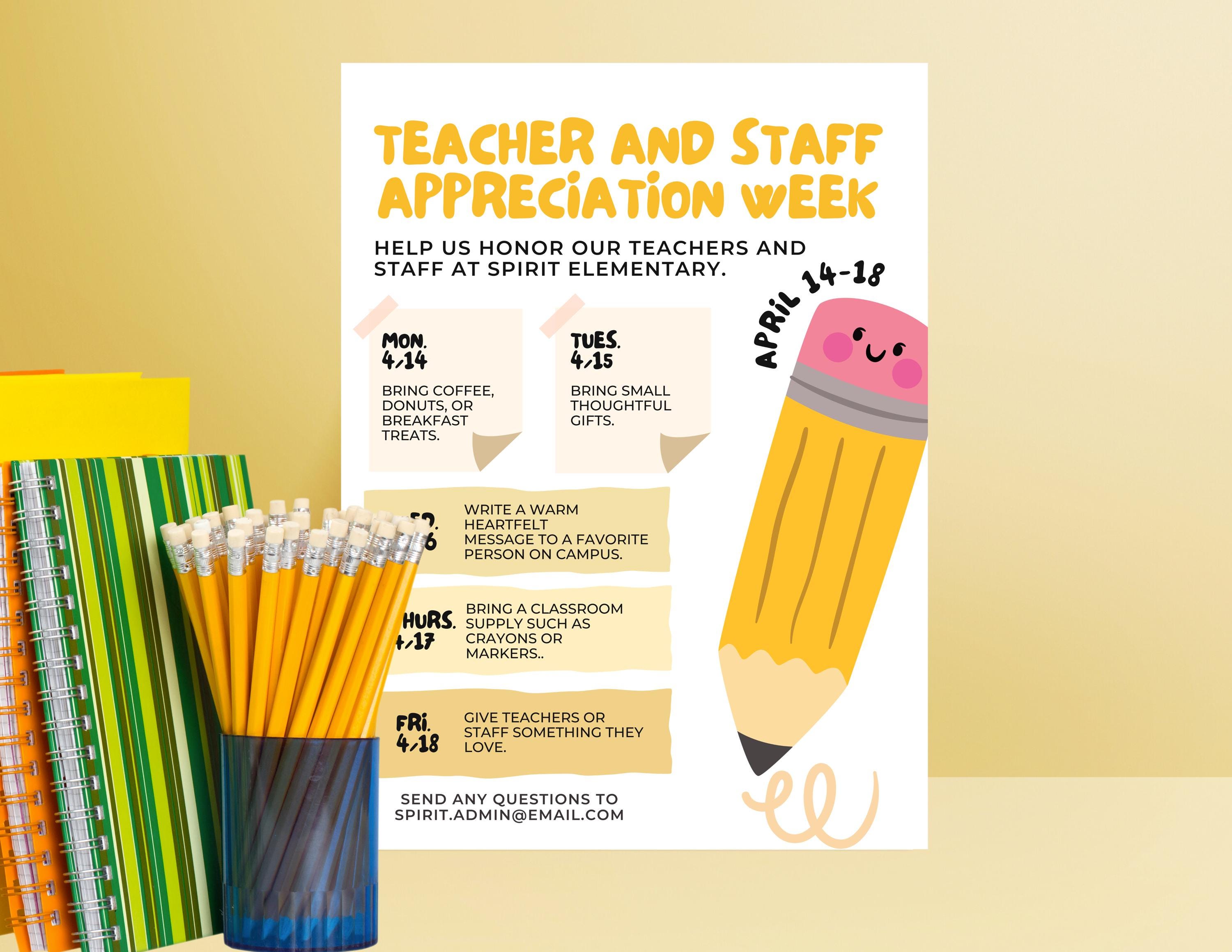 Editable Teacher Appreciation Week Itinerary Poster | Printable Teacher ...