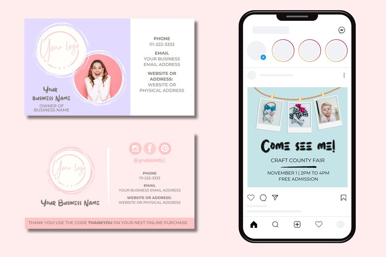 Editable Craft Fair and Pop up Marketing Bundle, 14 Templates signs