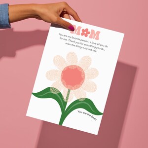 Mother&#39;s Day Fingerprint Printable, DIY Gift for Mom, Gift for Mom, Mother&#39;s Day Printable, Mother&#39;s Day Gift, Mothers Day Craft Activity
