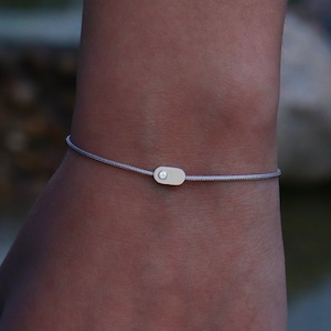 Diamond String Bracelet, 14K Solid Gold Silk Bracelet, Lucky Cord Bracelet, Luxury Thread Bracelet, Friendship Bracelet, Gift For Women