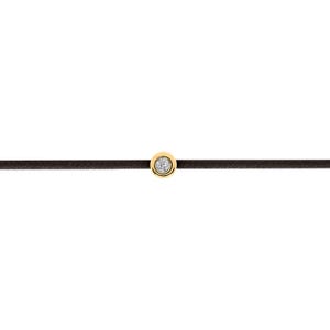 Black Unisex Diamond Bracelet with 14K Solid Gold, Certified Diamond Lucky Cord Bracelet, Elegant Diamond Friendship Bracelet, Gift for Her